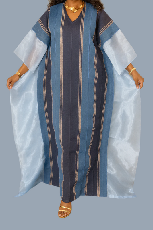 Abisola Asooke Boubou Dress - Blue