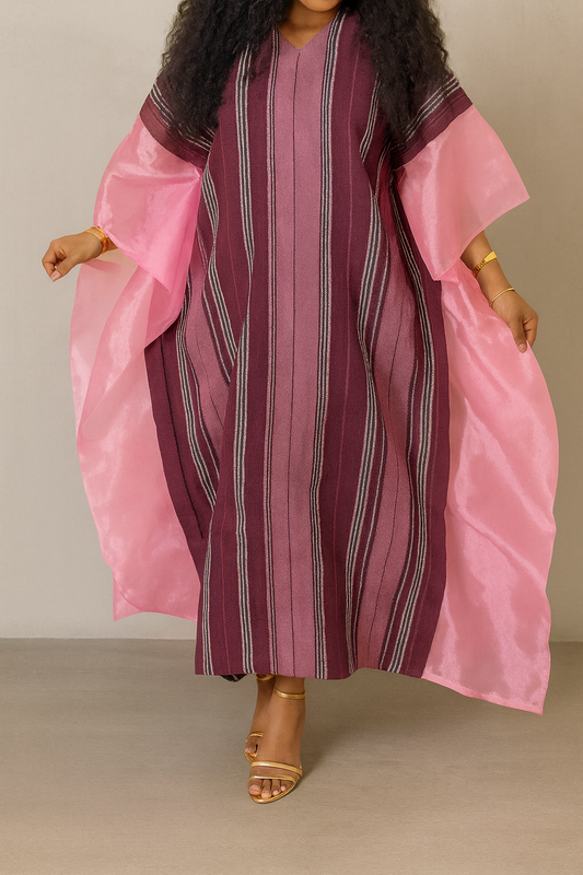 Abisola Asooke Boubou Dress - Pink