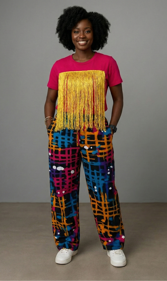 Zuri Ankara Tee and Pants Set