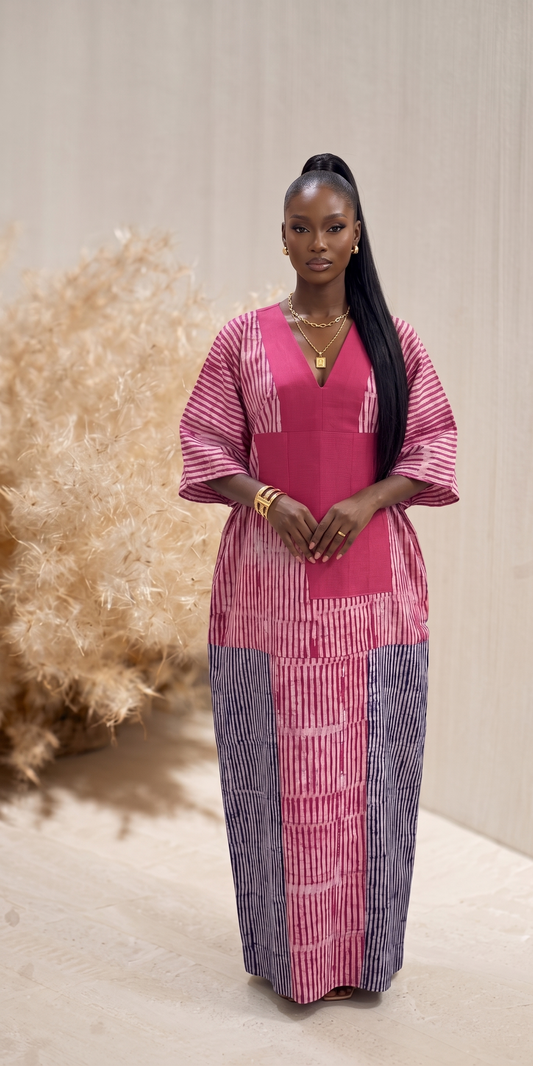 Fadeke Adire Boubou - Pink