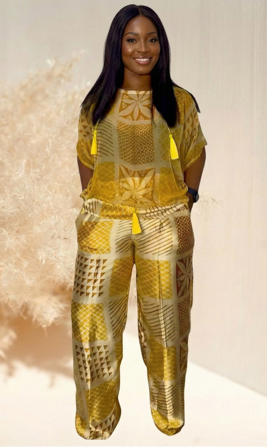 Esenam Silk & Chiffon Set - 005