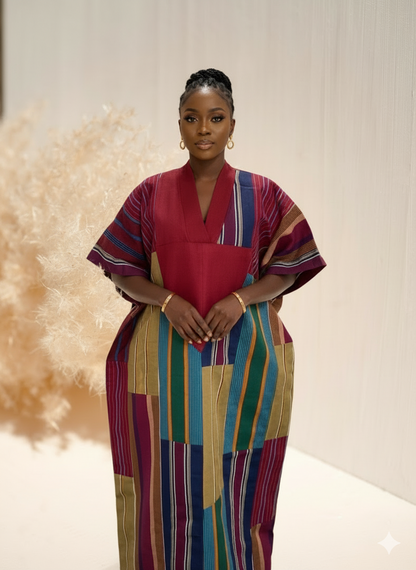 Abeni Aso Oke Agbada Dress - Multi