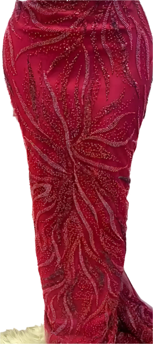 Red Beaded Lace