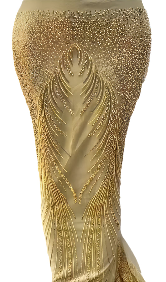 Gold  Beaded Lace - 5 Yards