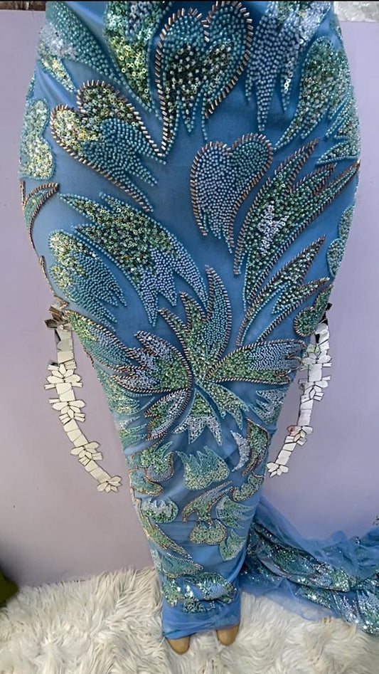 Multi color Beaded Lace - 5 Yards