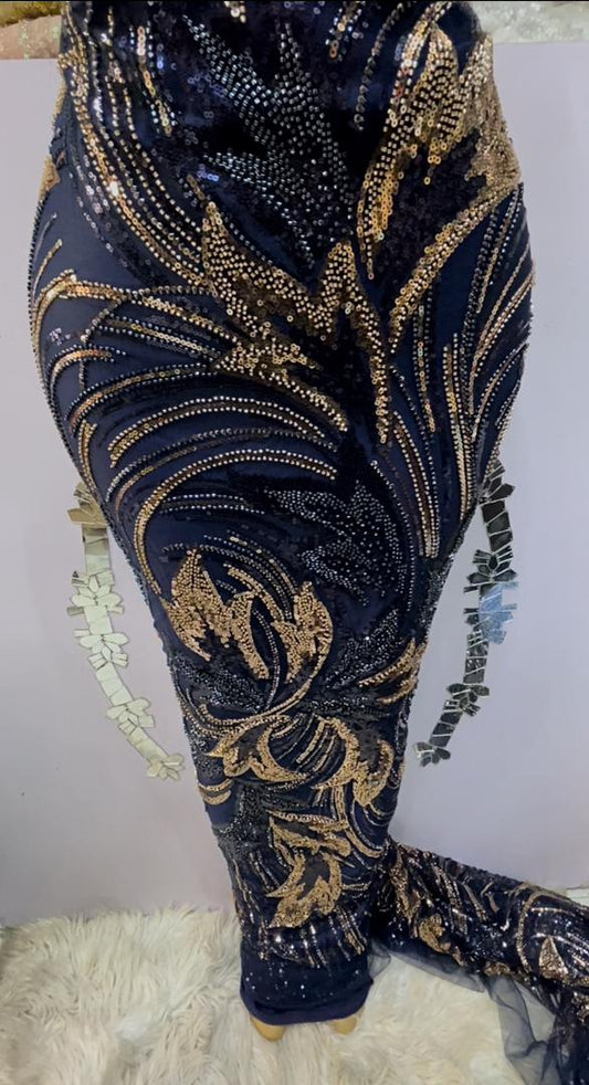 Midnight Luxe Sequin Beaded Lace - 5 Yards