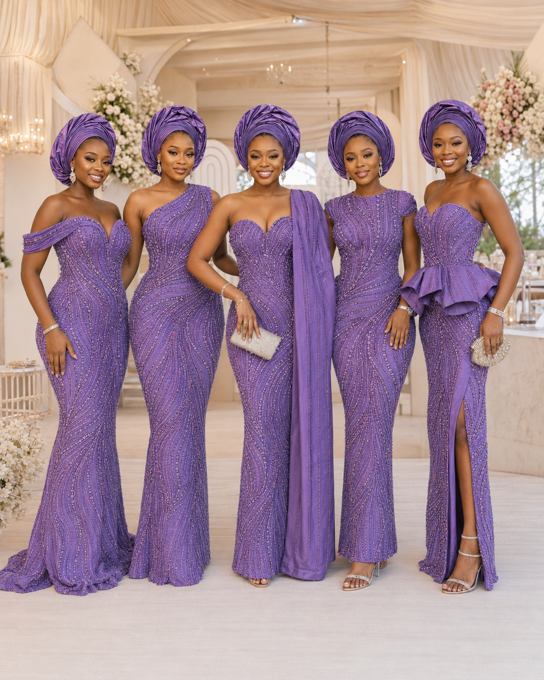 Purple asoebi lace
