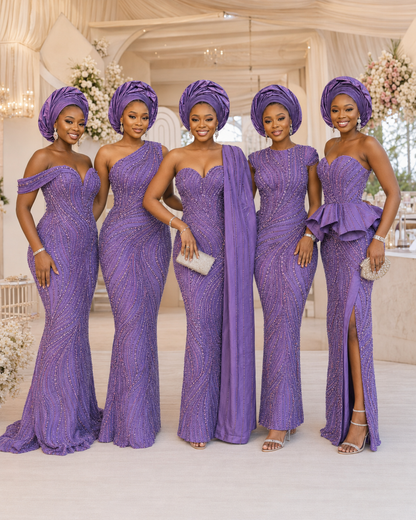Purple asoebi lace
