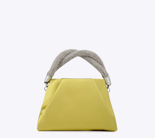 Rodo Lime Top Handle Satin Clutch