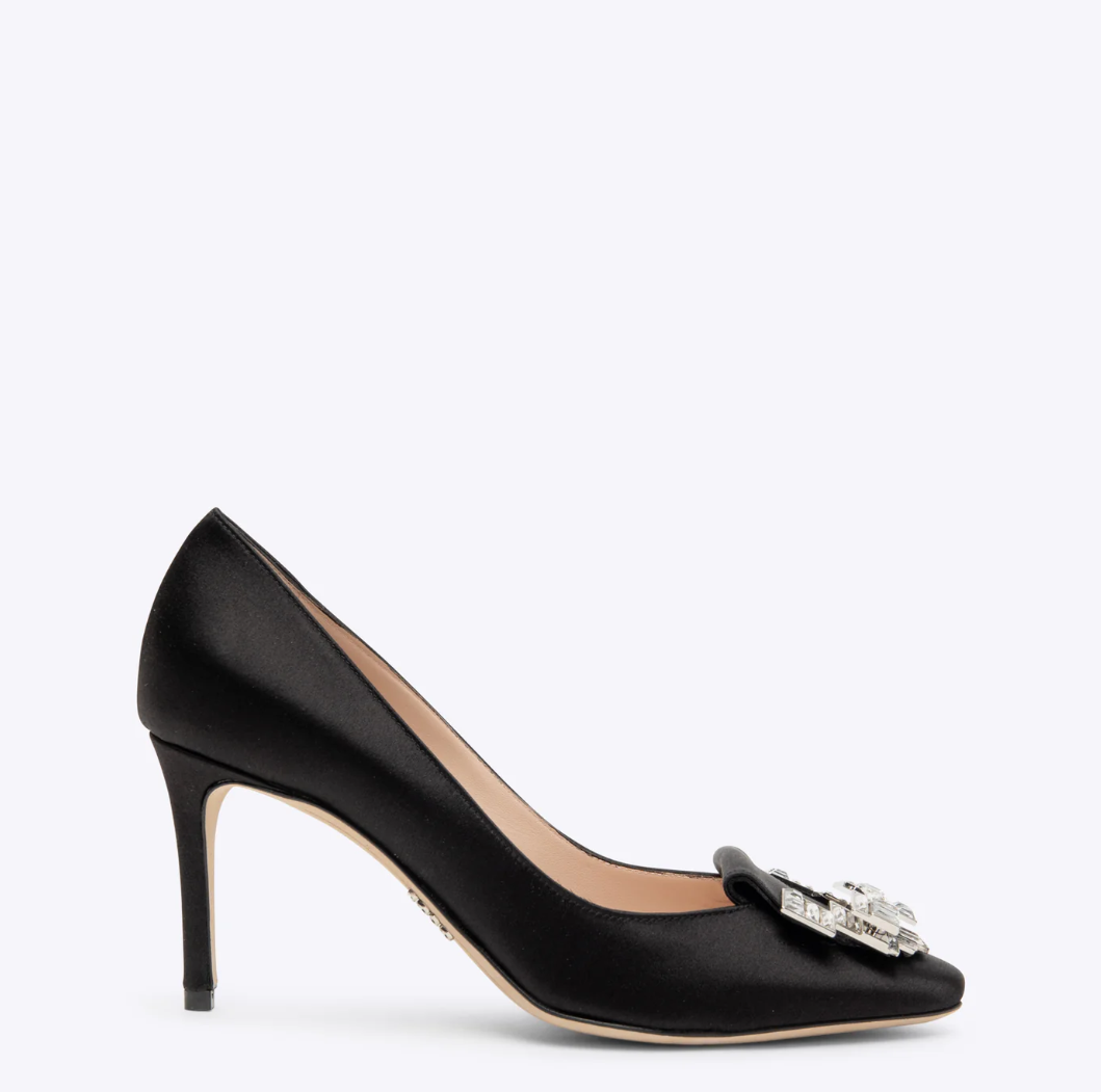 Rodo Black Satin Pumps