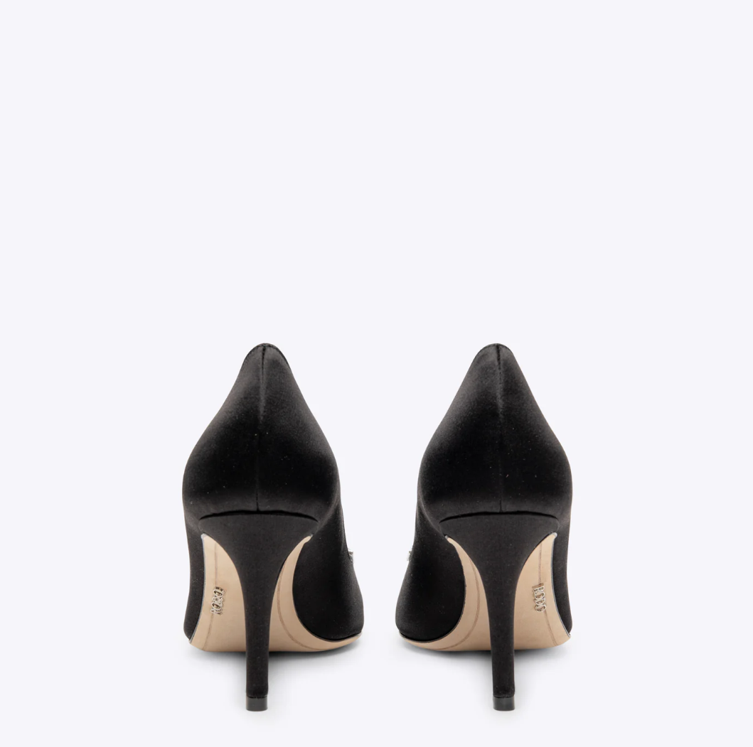 Rodo Black Satin Pumps