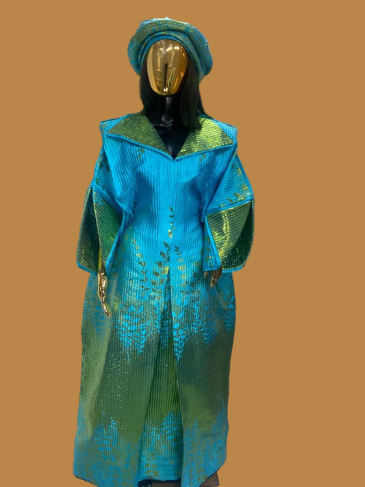 Aduke Brocade Dress - Green Multi