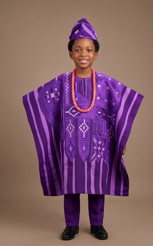 Oluwatobi  3 piece Asooke Agbada Set - Style 020