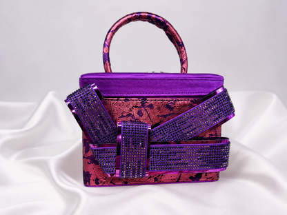 Purple and rose handbag with decorative straps for African weddings