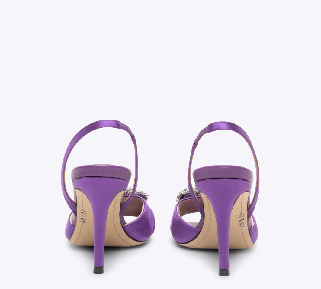 Rodo Purple Satin Sandals
