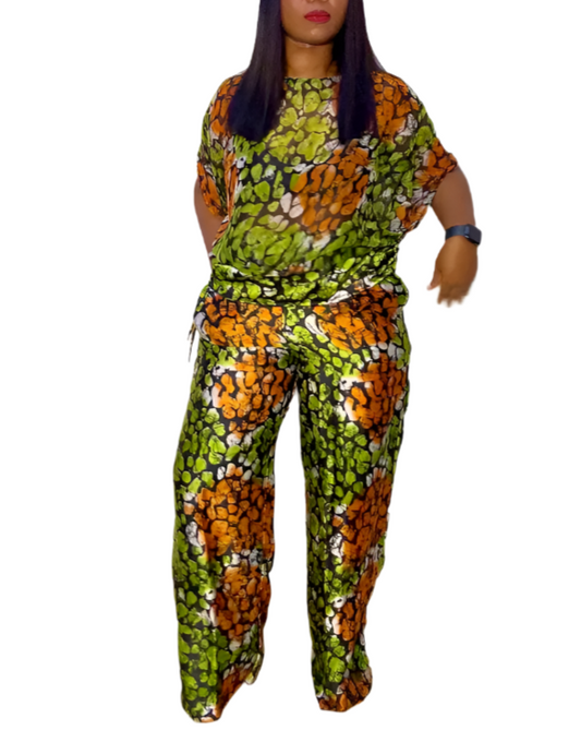 Esenam Silk & Chiffon Set - 011