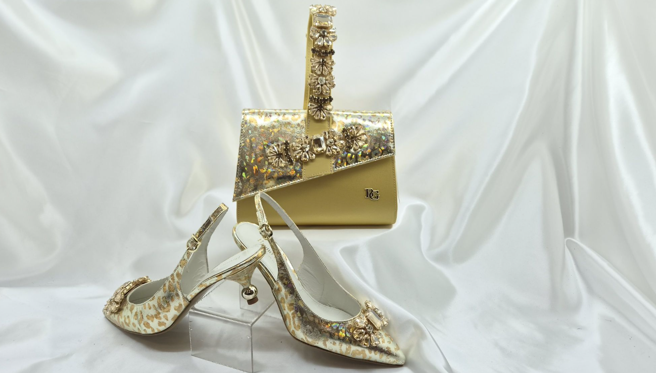 Deolu Gold Luxe Shoe & Bag Set