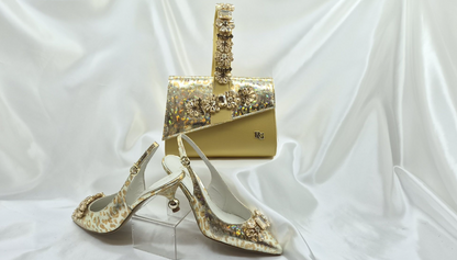 Deolu Gold Luxe Shoe & Bag Set