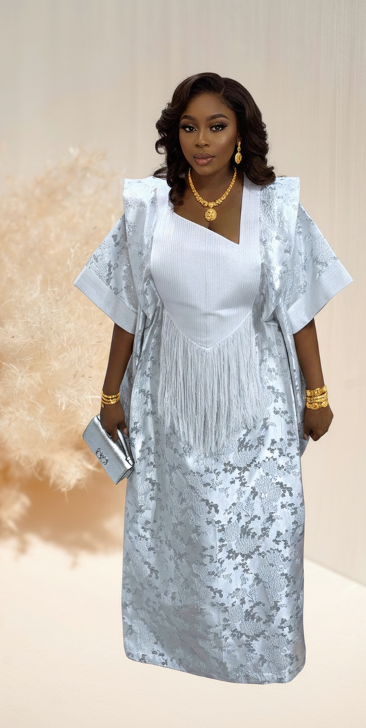 Amara Platinum White Luxe Boubou