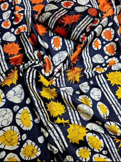Adire Silk & Chiffon Fabric - 005