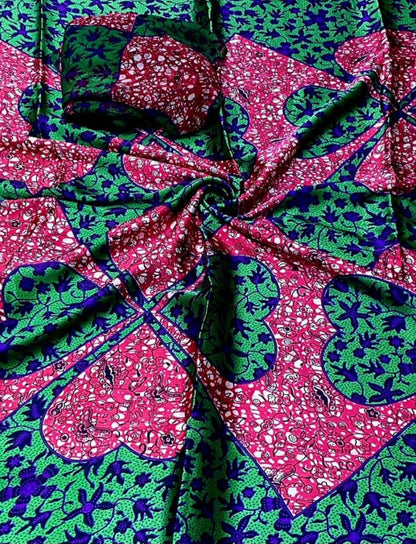 Adire Silk & Chiffon Fabric - 007