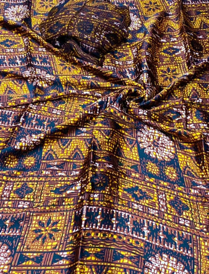 Adire Silk & Chiffon Fabric - 008