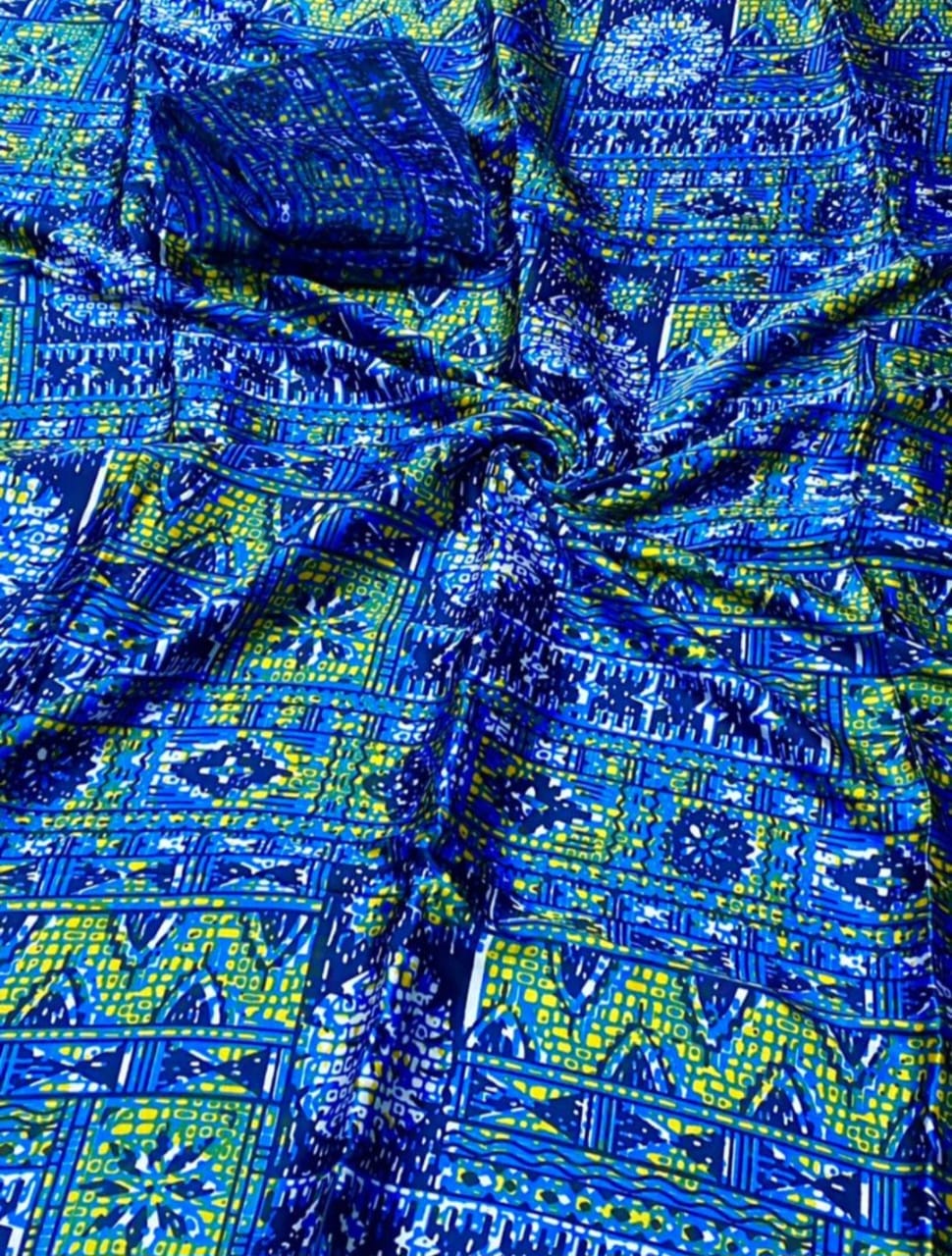 Adire Silk & Chiffon Fabric - 008