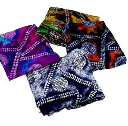 Adire Silk & Chiffon Fabric - 009