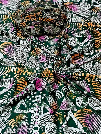 Adire Silk & Chiffon Fabric - 010
