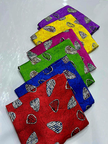 Adire Silk & Chiffon Fabric - 001