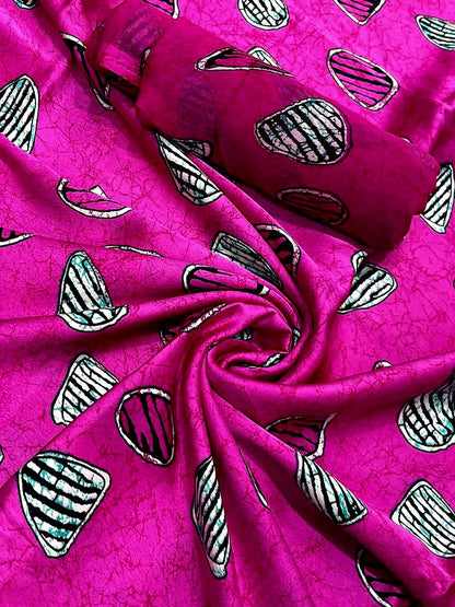 Adire Silk & Chiffon Fabric - 001