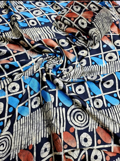Adire Silk & Chiffon Fabric - 003