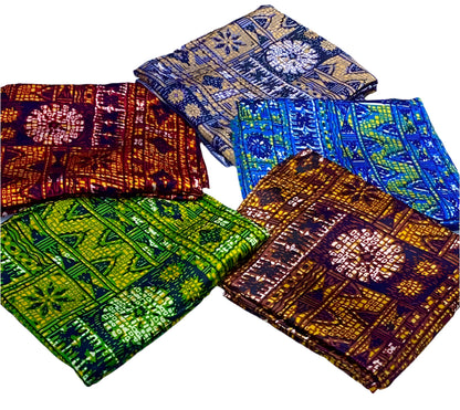 Adire Silk & Chiffon Fabric - 008