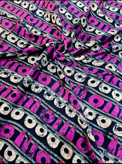 Adire Silk & Chiffon Fabric - 012