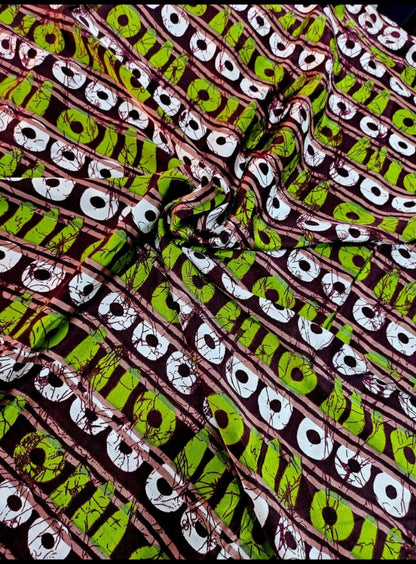 Adire Silk & Chiffon Fabric - 012