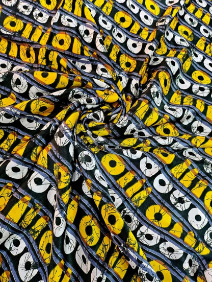 Adire Silk & Chiffon Fabric - 012