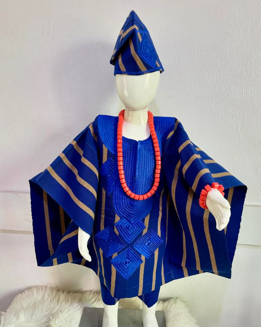 Oluwatobi Agbada Set - Royal Blue