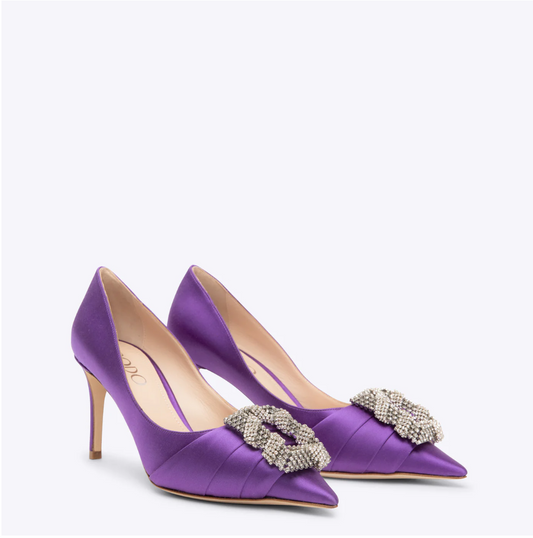 Rodo Purple Satin Pumps