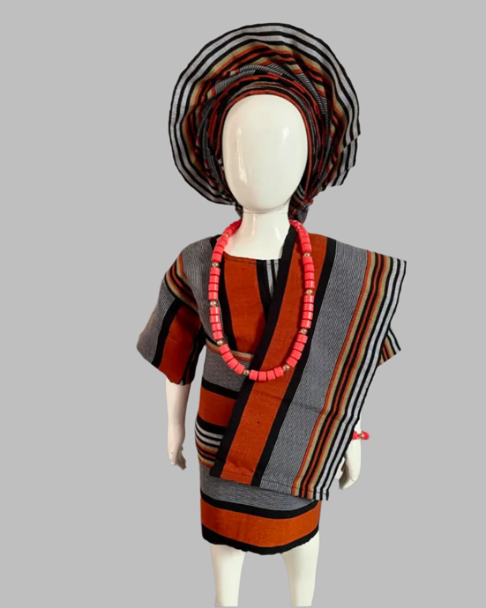 Apeke Girls' Traditional Set - Orange