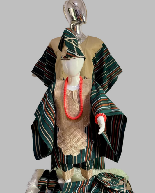 Ayomide Boys' Agbada Set – Green