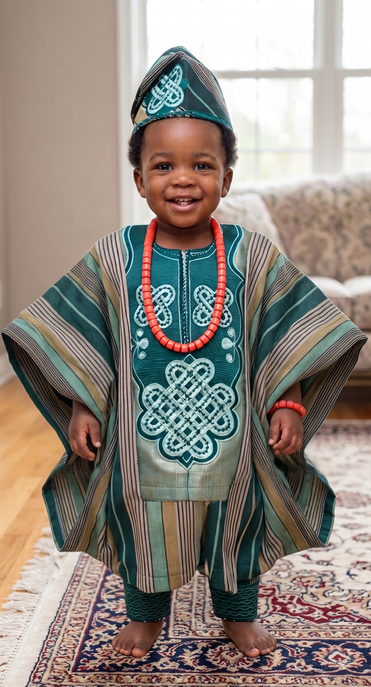 Oluwatobi  3 piece Asooke Agbada Set - Style 022