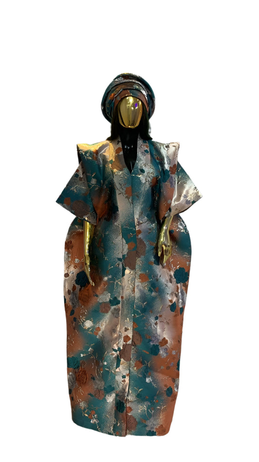African Dress Damask Boubou Kaftan