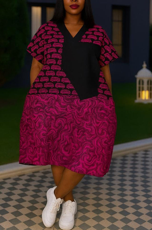 Summer Dress collection - Ankara - Asooke -African Print - Multicoloured Dress- Casual Dress - Chic Dress- Midi Dress- Dress with pockets