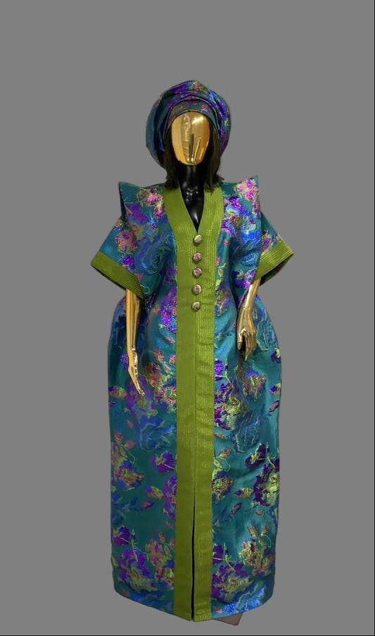 African Dress Damask Boubou | Danshiki | Kaftan | Jalabiya | Rich Aunty | Nigerian Dress| Party Dress | Boubou| African Dress | Rich Madam