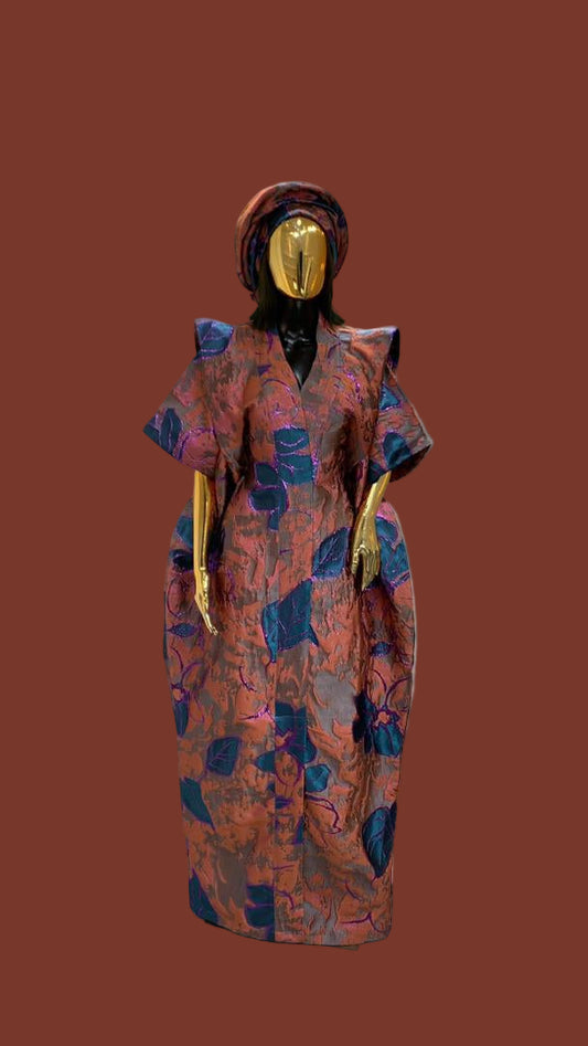 African Dress Damask Boubou | Danshiki | Kaftan | Jalabiya | Rich Aunty | Nigerian Dress| Party Dress | Boubou| African Dress | Rich Madam