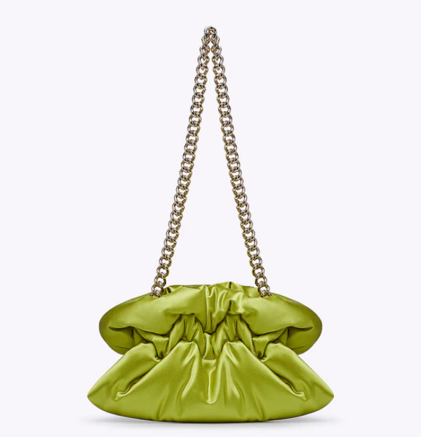 Rodo Lime Satin Soft Clutch