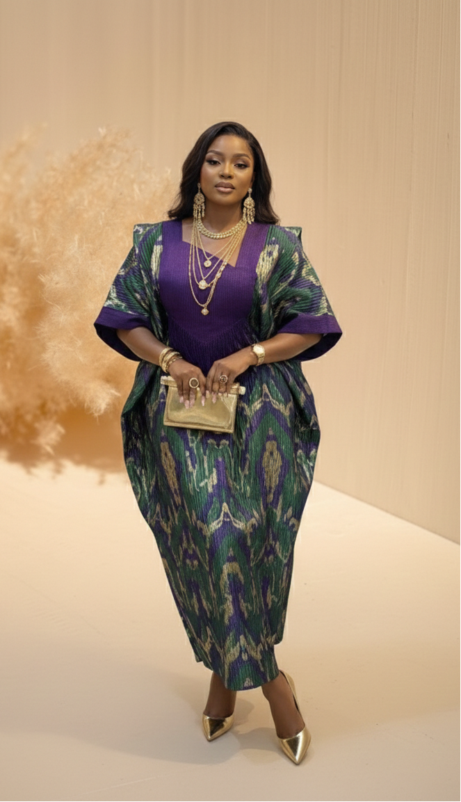 Amara Imperial Purple & Gold Luxe Boubou