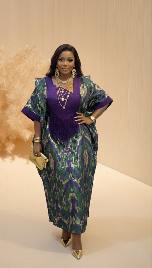 Amara Imperial Purple & Gold Luxe Boubou