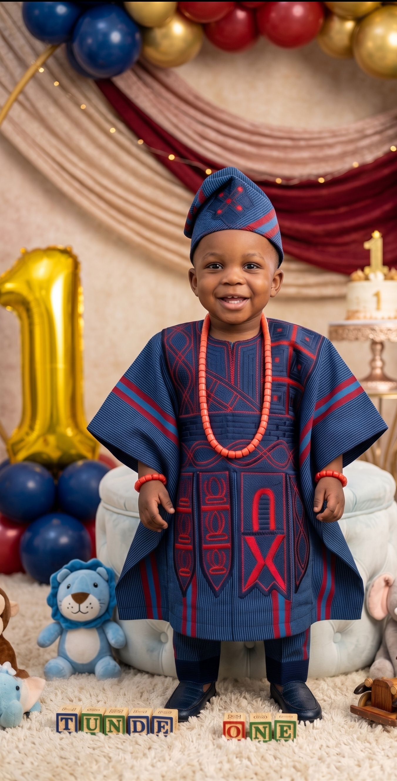 Ensemble Agbada 3 pièces en Asooke Oluwatobi - Modèle 021