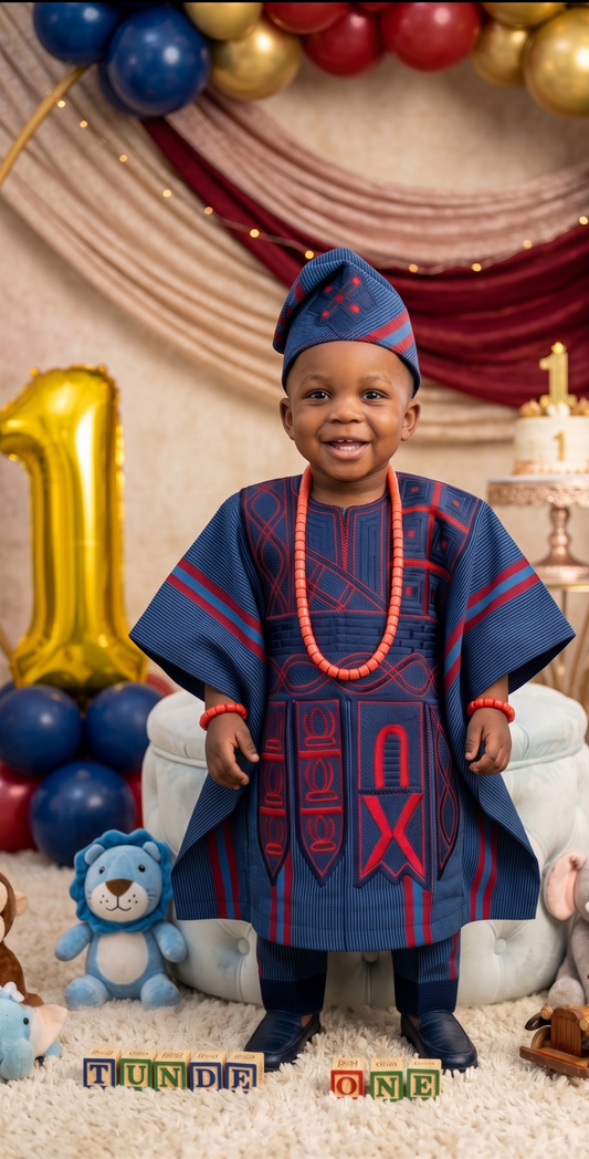 Oluwatobi  3 piece Asooke Agbada Set - Style 021